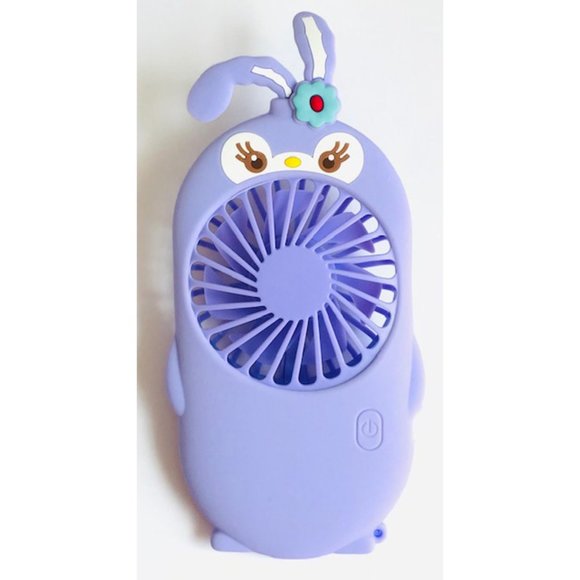 Portable USB Rechargeable Handheld Pocket Mini Fan Purple - Picture 2 of 8